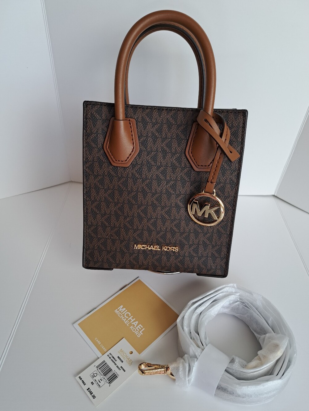 NWT Michael Kors Extra-Small Logo & Leather Crossbody Bag - Picture 5 of 9